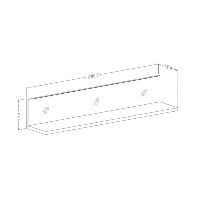 Wandregal HEIKO 120 cm, grau