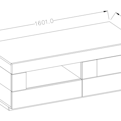 Schlichter Fernsehtisch SHADI, weiß / Beton