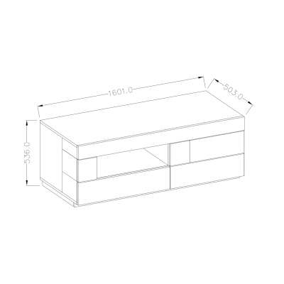 Schlichter Fernsehtisch SHADI, weiß / Beton