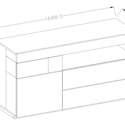 Moderne Kommode mit Schubladen SHADI, Weiß + Beton