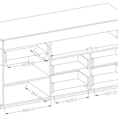 Moderne Kommode mit Schubladen SHADI, Weiß + Beton