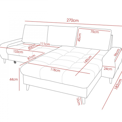 Elegante Couchgarnitur HARVEY, grau