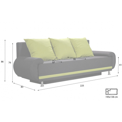 Designer-Sofa AMITERNO, Grün + Schwarz