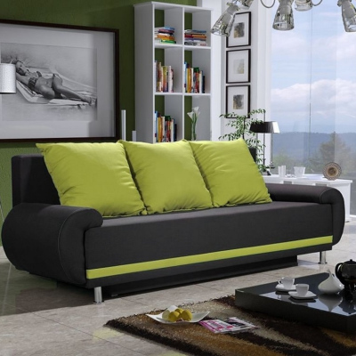 Designer-Sofa AMITERNO, Grün + Schwarz