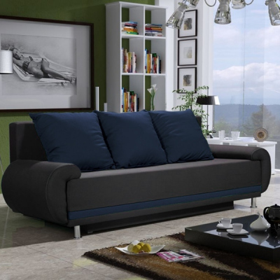 Designer-Sofa AMITERNO, Dunkelblau + Schwarz