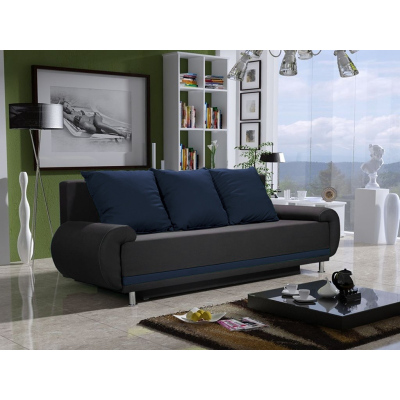 Designer-Sofa AMITERNO, Dunkelblau + Schwarz