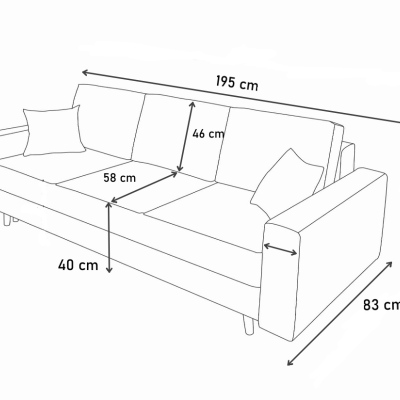 Klassisches Schlafsofa GIACINTO grau + grün