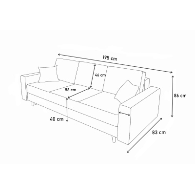 Klassisches Schlafsofa GIACINTO grau + grün