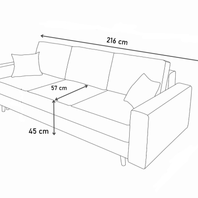 Modernes Schlafsofa MALIN, schwarz + grün