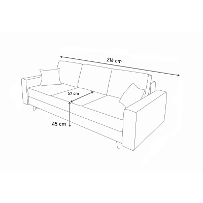 Modernes Schlafsofa MALIN, schwarz + grün