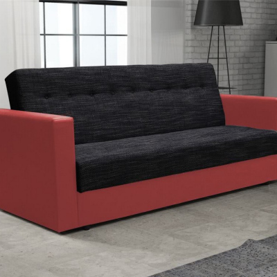 Modernes Schlafsofa MALIN, schwarz + rot