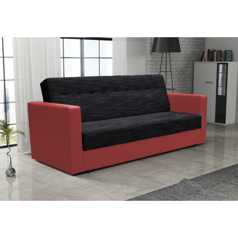 Modernes Schlafsofa MALIN, schwarz + rot