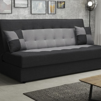 Sofa mit Klappmechanismus MALENA, schwarz + grau