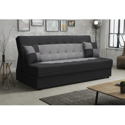 Sofa mit Klappmechanismus MALENA, schwarz + grau