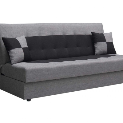 Sofa mit Klappmechanismus MALENA, schwarz + grau