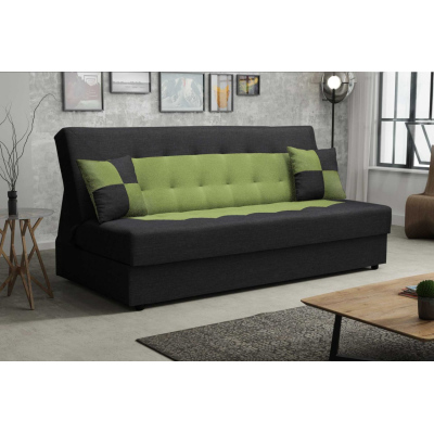 Sofa mit Klappmechanismus MALENA, schwarz + grün