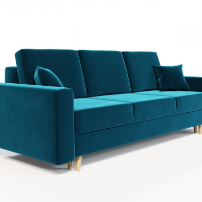 Ausklappbares gepolstertes Sofa KOMAS, Petroleum