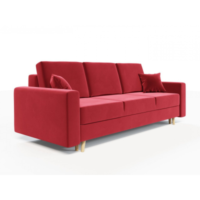 Ausklappbares gepolstertes Sofa KOMAS, Rot