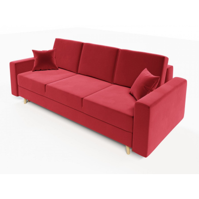 Ausklappbares gepolstertes Sofa KOMAS, Rot