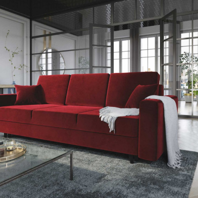 Ausklappbares gepolstertes Sofa KOMAS, Rot