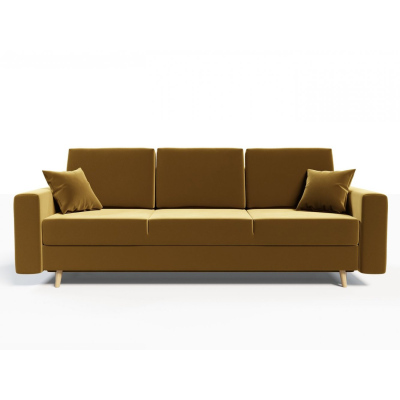 Ausklappbares gepolstertes Sofa KOMAS, Gelb