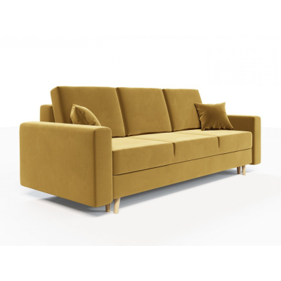 Ausklappbares gepolstertes Sofa KOMAS, Gelb