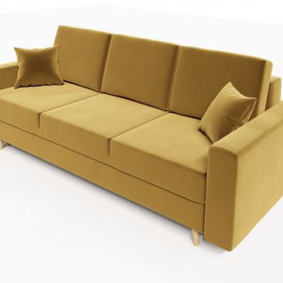 Ausklappbares gepolstertes Sofa KOMAS, Gelb