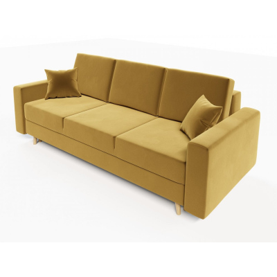 Ausklappbares gepolstertes Sofa KOMAS, Gelb