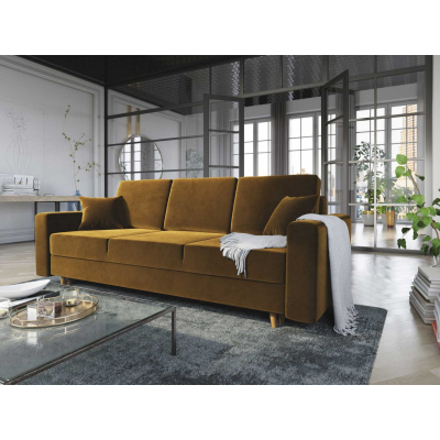 Ausklappbares gepolstertes Sofa KOMAS, Gelb