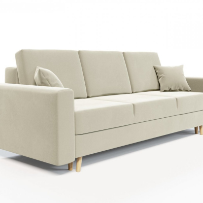 Ausklappbares gepolstertes Sofa KOMAS, Cremefarben