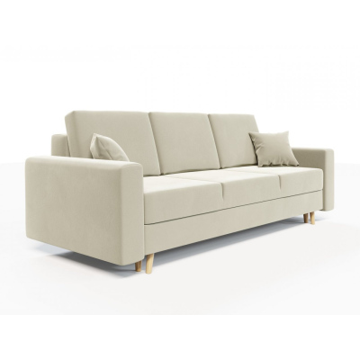 Ausklappbares gepolstertes Sofa KOMAS, Cremefarben