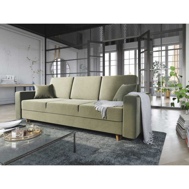 Ausklappbares gepolstertes Sofa KOMAS, Cremefarben