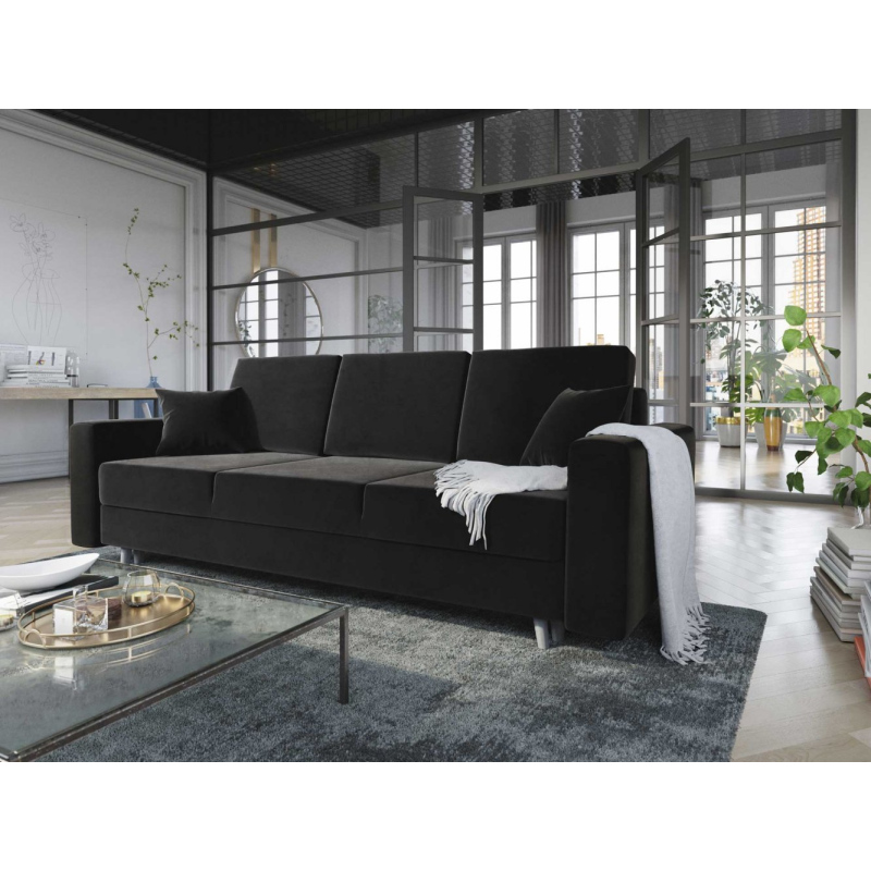 Ausklappbares gepolstertes Sofa KOMAS, Schwarz