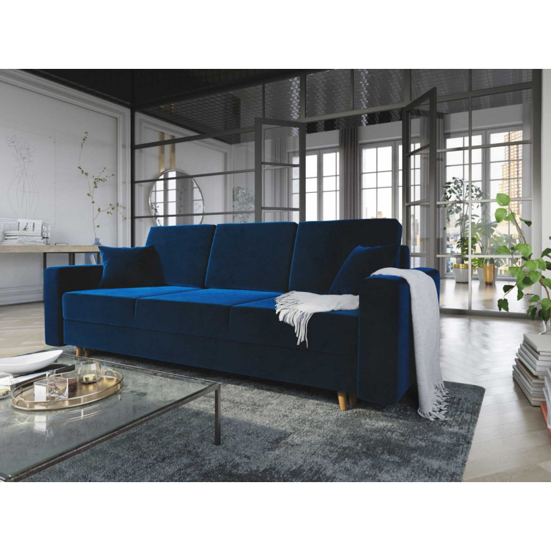 Ausklappbares gepolstertes Sofa KOMAS, Blau