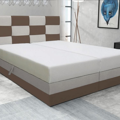 Designbett MARLEN 140x200, Braun + Beige