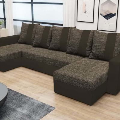 Bequeme U-Form Couchgarnitur ANGELIKA, braun