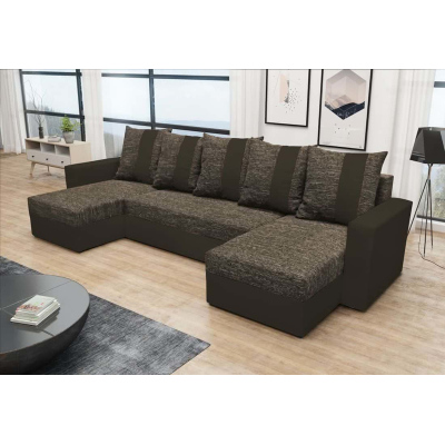 Bequeme U-Form Couchgarnitur ANGELIKA, braun