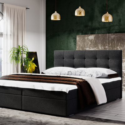 Modernes Bett 140x200 STIG II mit Stauraum – Anthrazit