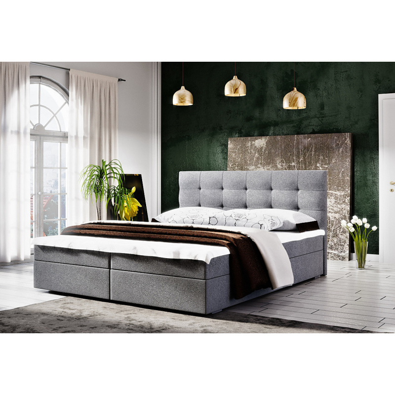 Modernes Bett mit Stauraum STIG II 140x200, grau